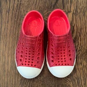 Native Toddler Shoes- Red Glitter